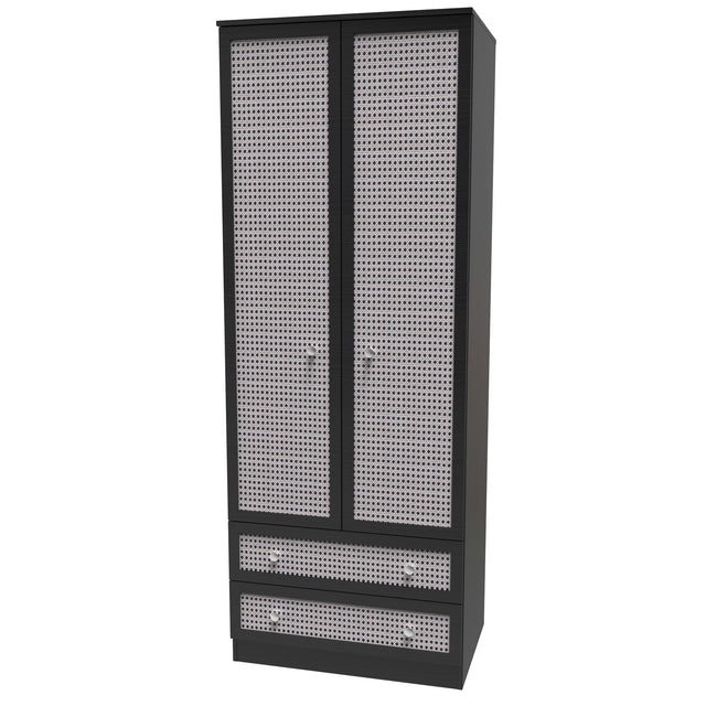Rattan 2 Door 2 Drawer Wardrobe - Welcome Furniture