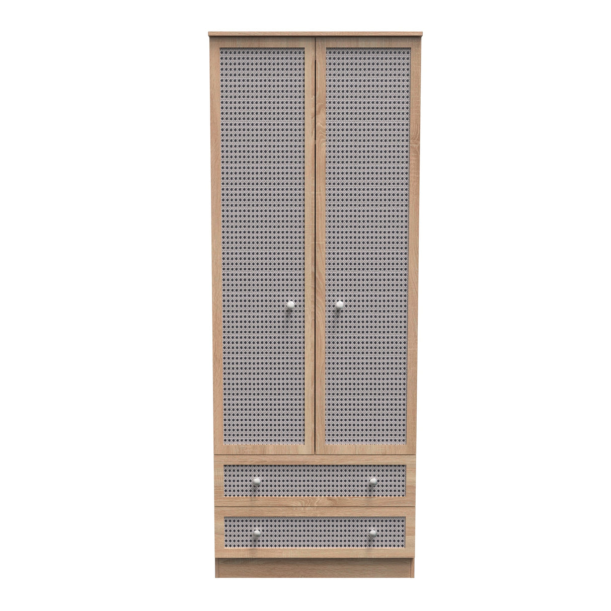 Rattan 2 Door Wardrobe - Welcome Furniture