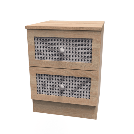 Rattan 2 Drawer Bedside Cabinet - Welcome Furniture