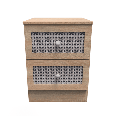 Rattan 2 Drawer Bedside Cabinet - Welcome Furniture