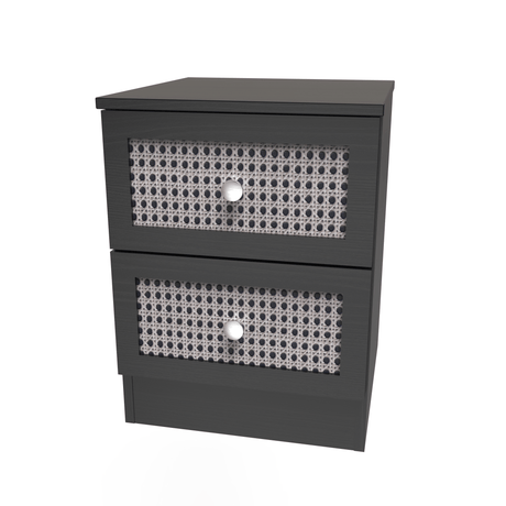 Rattan 2 Drawer Bedside Cabinet - Welcome Furniture