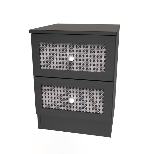 Rattan 2 Drawer Bedside Cabinet - Welcome Furniture
