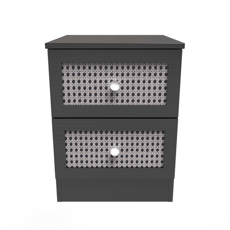 Rattan 2 Drawer Bedside Cabinet - Welcome Furniture