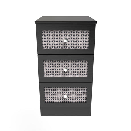 Rattan 3 Drawer Bedside Cabinet - Welcome Furniture
