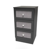 Rattan 3 Drawer Bedside Cabinet - Welcome Furniture