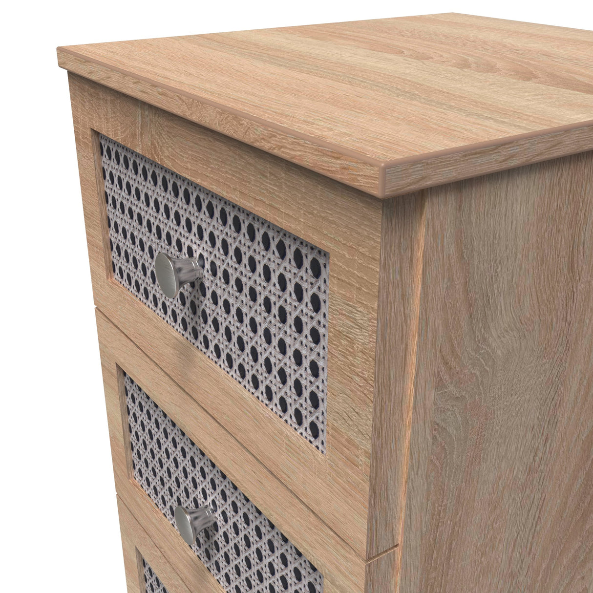 Rattan 3 Drawer Bedside Cabinet - Welcome Furniture
