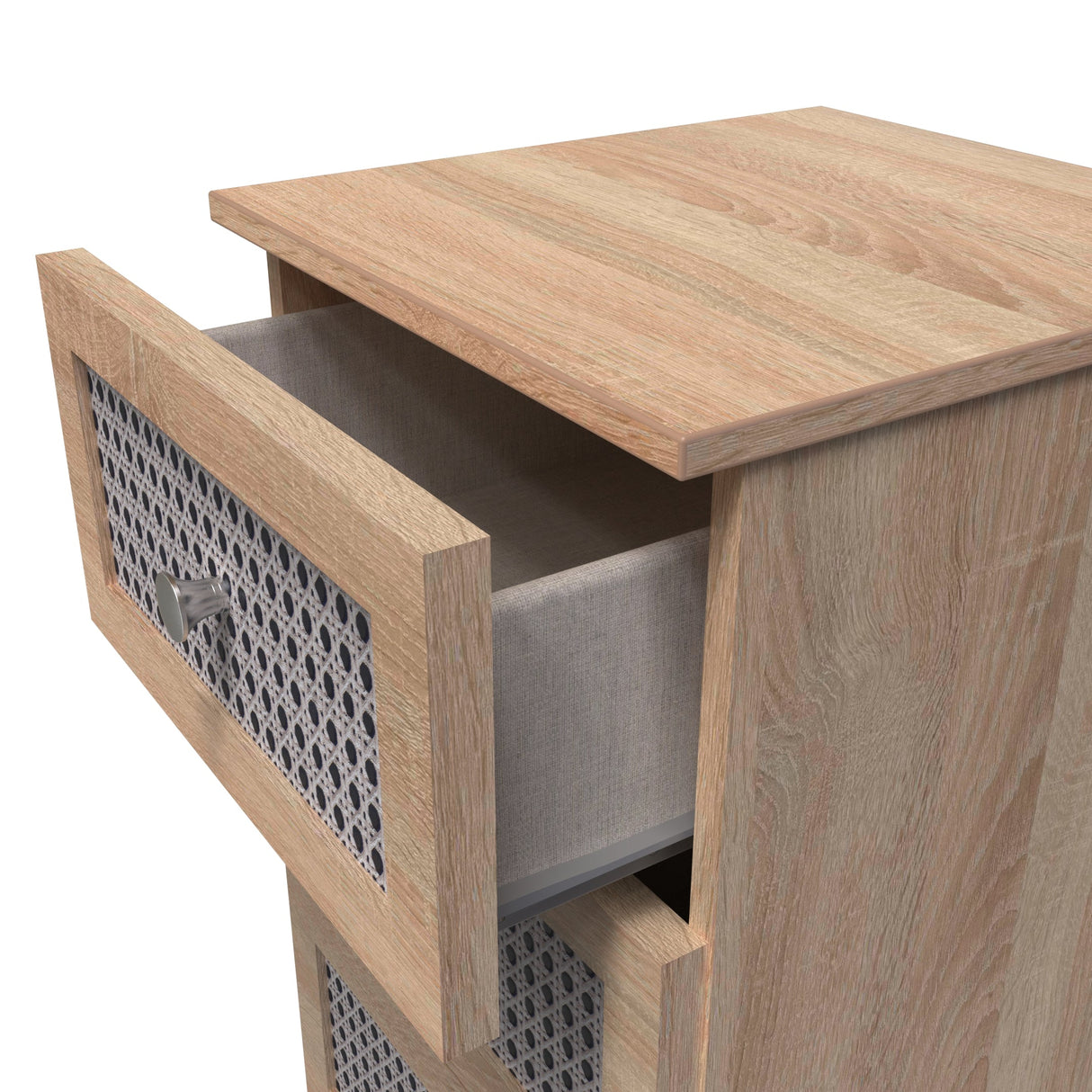 Rattan 3 Drawer Bedside Cabinet - Welcome Furniture