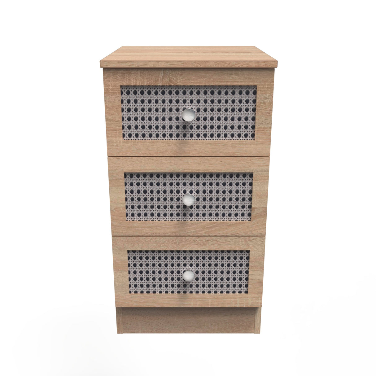 Rattan 3 Drawer Bedside Cabinet - Welcome Furniture
