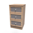 Rattan 3 Drawer Bedside Cabinet - Welcome Furniture