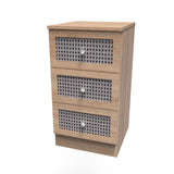 Rattan 3 Drawer Bedside Cabinet - Welcome Furniture