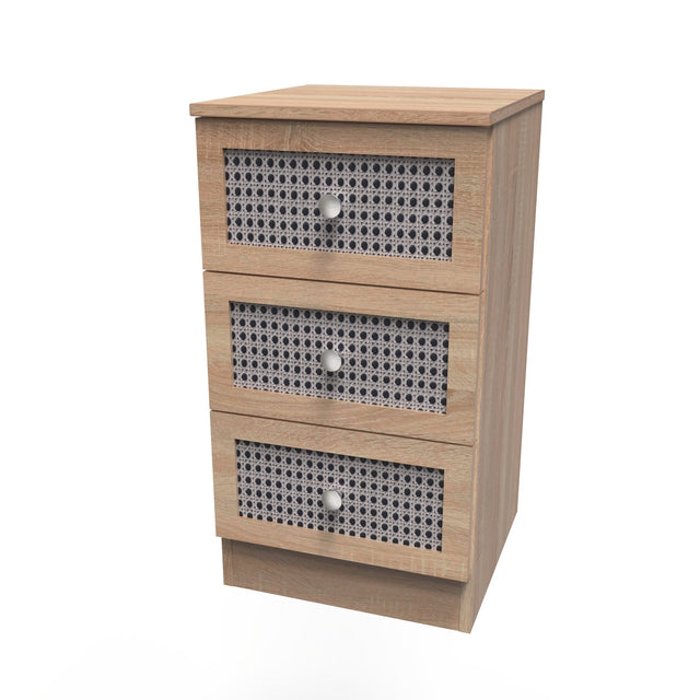 Rattan 3 Drawer Bedside Cabinet - Welcome Furniture