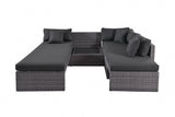 Rattan 3 Piece Garden Corner Sofa Set with Table - TGC