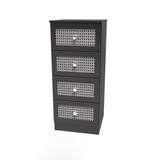 Rattan 4 Drawer Bedside Cabinet - Welcome Furniture