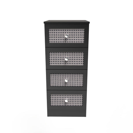 Rattan 4 Drawer Bedside Cabinet - Welcome Furniture