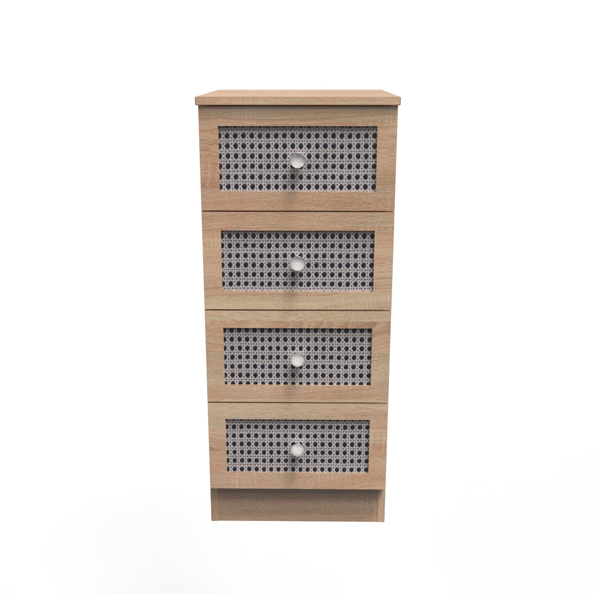 Rattan 4 Drawer Bedside Cabinet - Welcome Furniture
