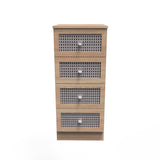 Rattan 4 Drawer Bedside Cabinet - Welcome Furniture