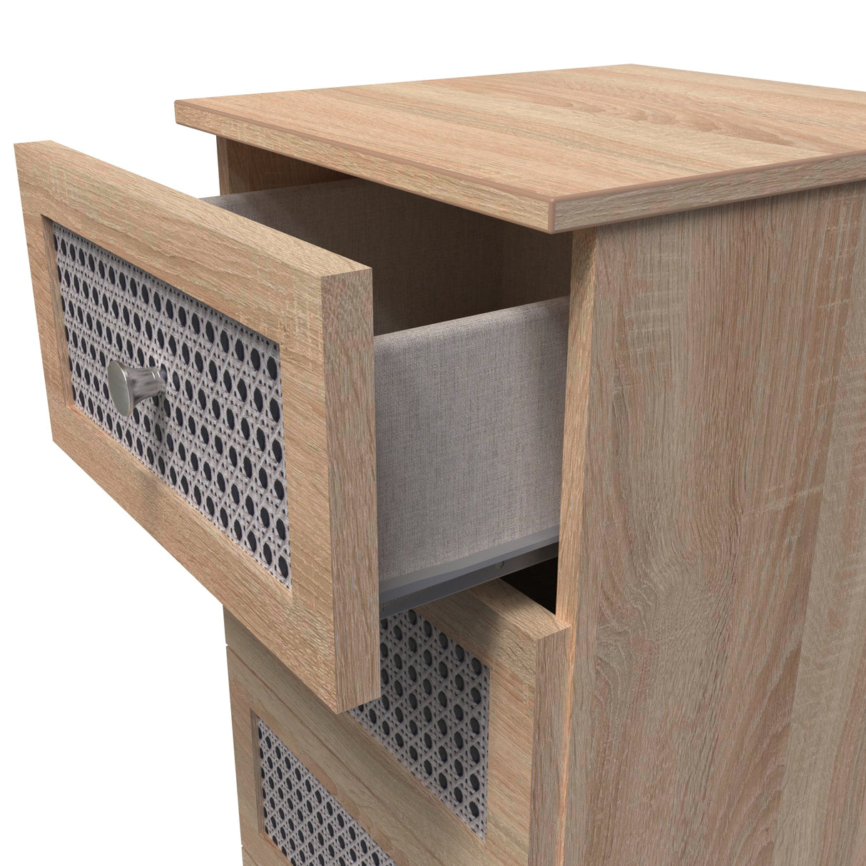 Rattan 4 Drawer Bedside Cabinet - Welcome Furniture