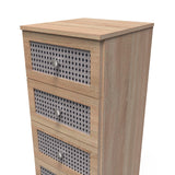 Rattan 4 Drawer Bedside Cabinet - Welcome Furniture
