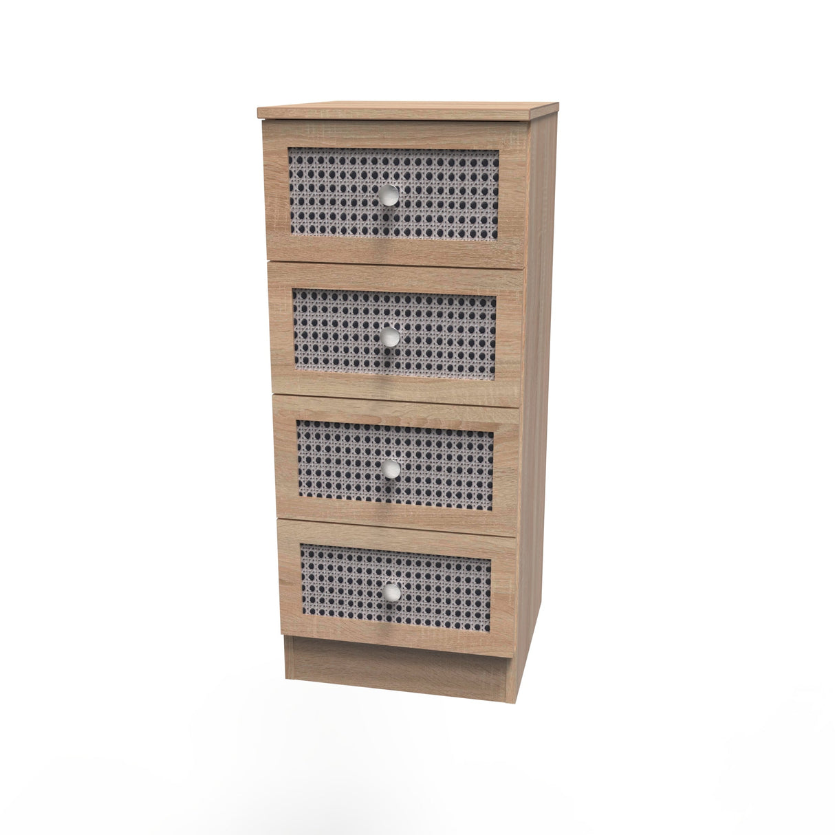 Rattan 4 Drawer Bedside Cabinet - Welcome Furniture