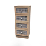 Rattan 4 Drawer Bedside Cabinet - Welcome Furniture
