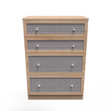 Rattan 4 Drawer Deep Chest - Welcome Furniture