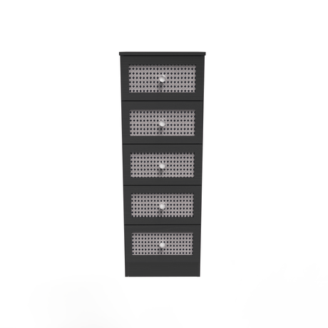 Rattan 5 Drawer Bedside Cabinet - Welcome Furniture