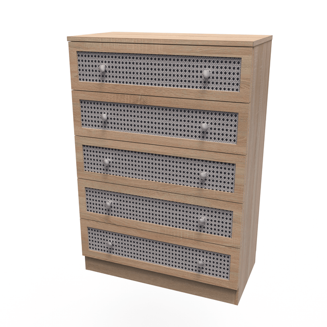 Rattan 5 Drawer Chest - Welcome Furniture