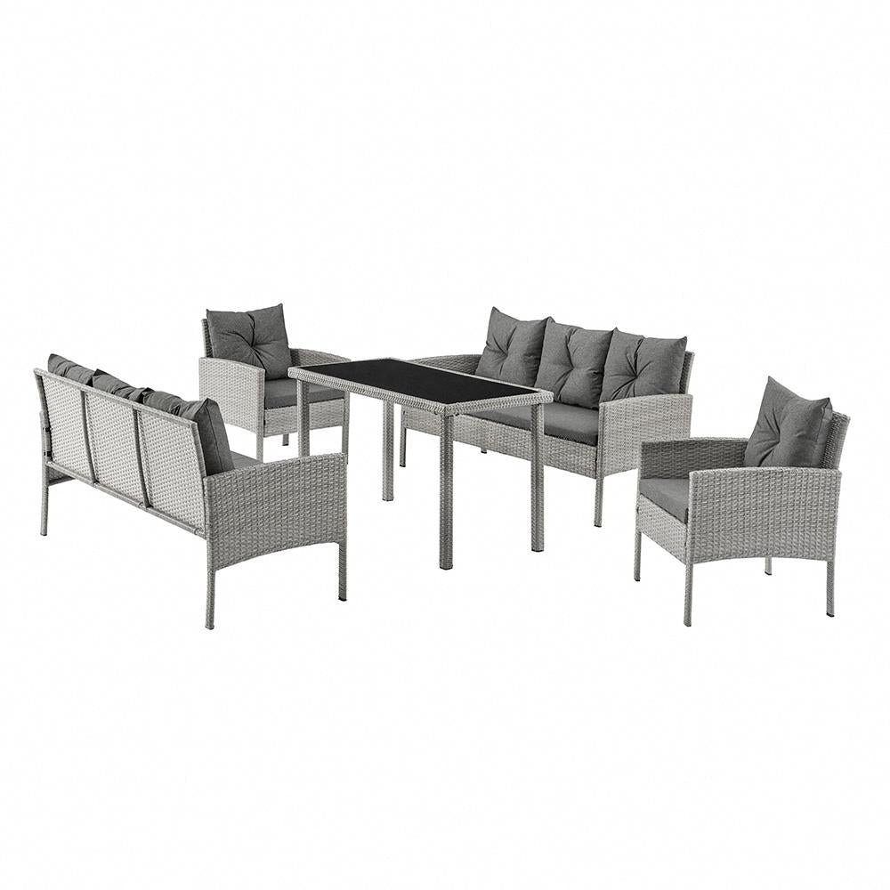 Rattan 5 Piece Garden Dining Table and Sofa Set - TGC