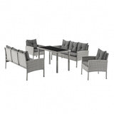 Rattan 5 Piece Garden Dining Table and Sofa Set - TGC