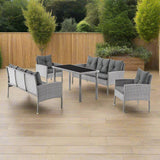 Rattan 5 Piece Garden Dining Table and Sofa Set - TGC