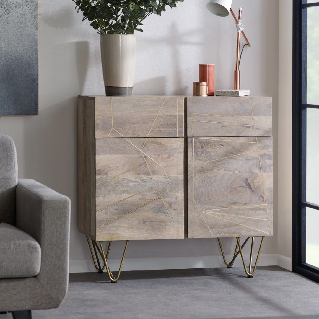Reclaimed Wood 2 Door 2 Drawer Sideboard - Indian Hub