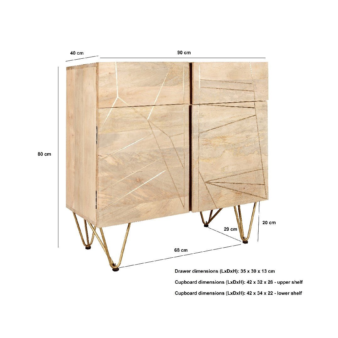 Reclaimed Wood 2 Door 2 Drawer Sideboard - Indian Hub