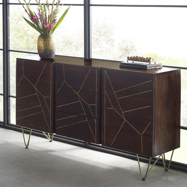 Reclaimed Wood 2 Door 3 Drawer Sideboard - Indian Hub