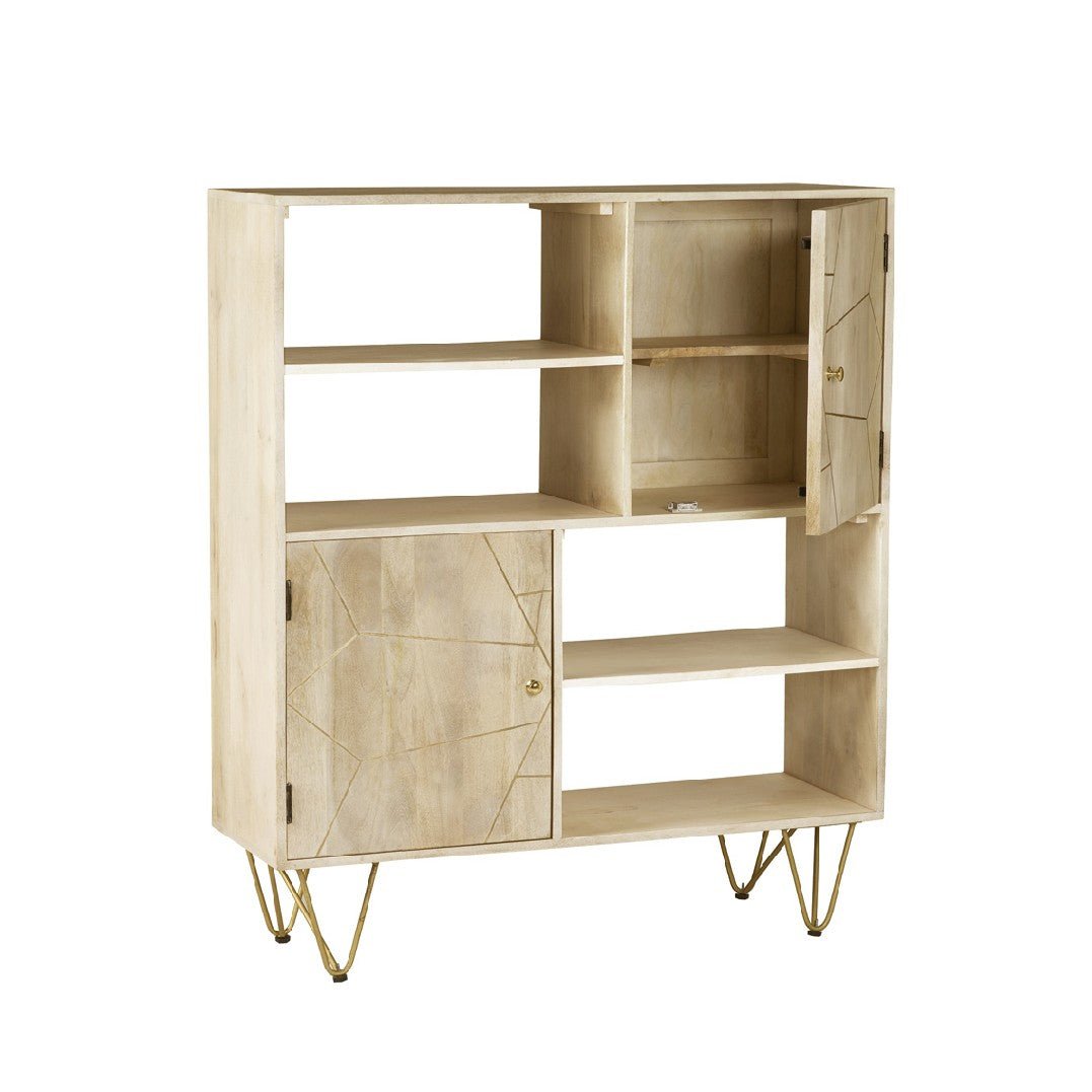 Reclaimed Wood 2 Door Display Cabinet - Indian Hub