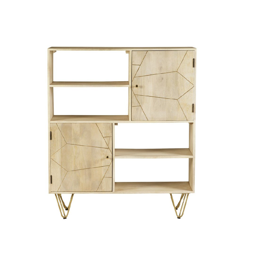 Reclaimed Wood 2 Door Display Cabinet - Indian Hub