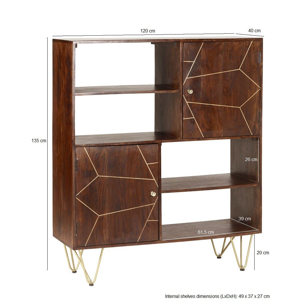 Reclaimed Wood 2 Door Display Cabinet - Indian Hub