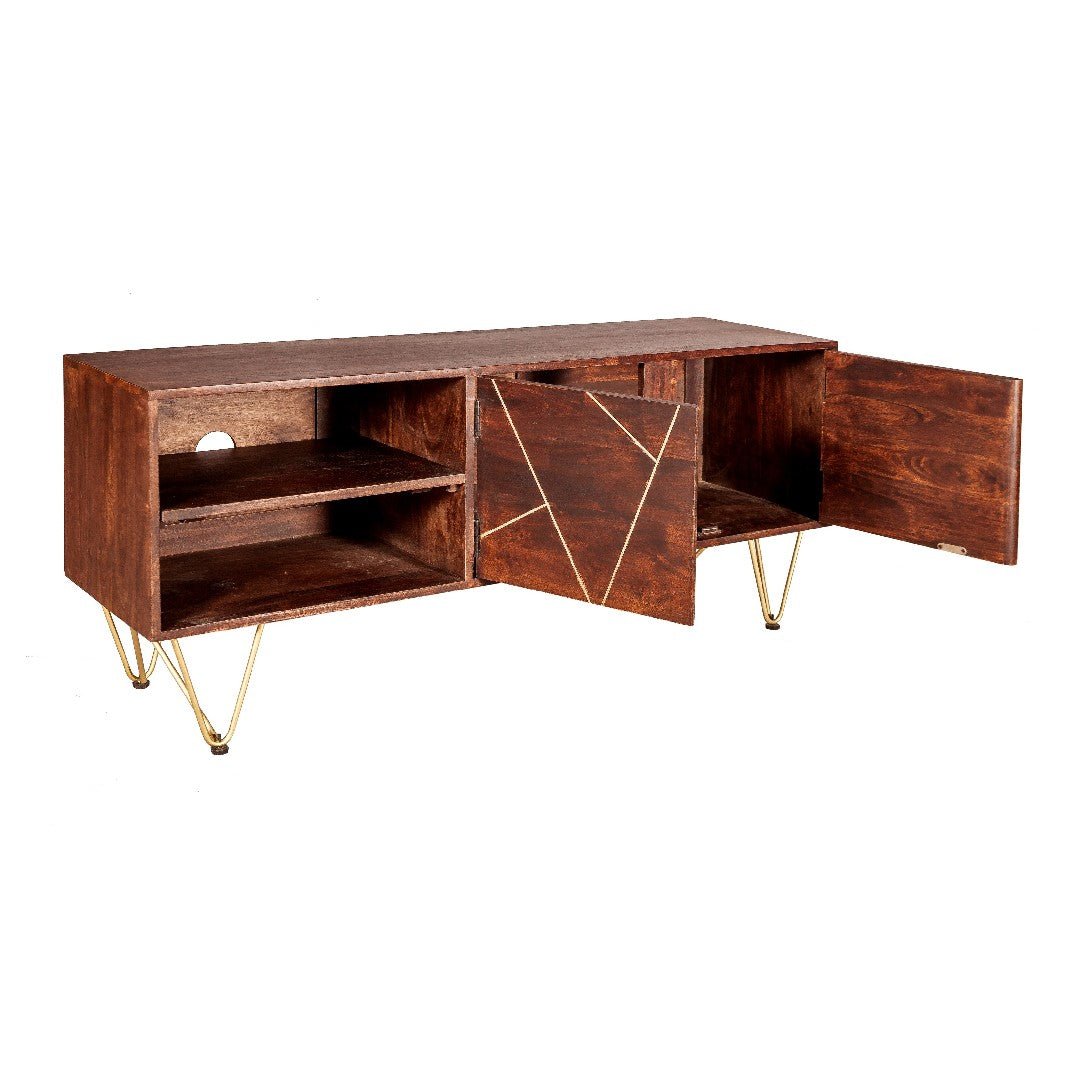 Reclaimed Wood 2 Door TV Unit - Indian Hub