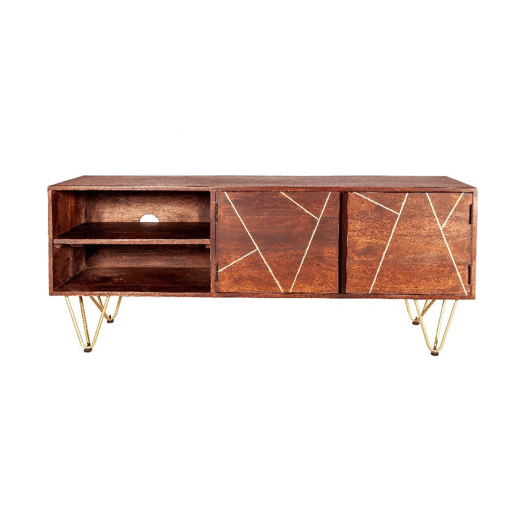 Reclaimed Wood 2 Door TV Unit - Indian Hub