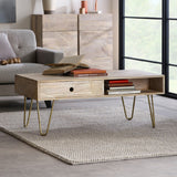 Reclaimed Wood 2 Drawer Coffee Table - Indian Hub