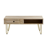 Reclaimed Wood 2 Drawer Coffee Table - Indian Hub