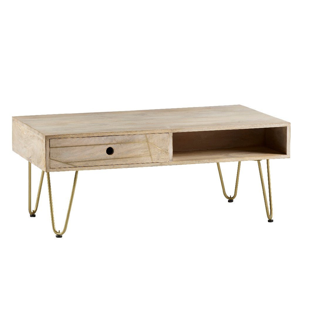 Reclaimed Wood 2 Drawer Coffee Table - Indian Hub