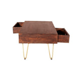 Reclaimed Wood 2 Drawer Coffee Table - Indian Hub