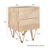Reclaimed Wood 2 Drawer Side Table - Indian Hub