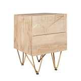 Reclaimed Wood 2 Drawer Side Table - Indian Hub