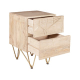Reclaimed Wood 2 Drawer Side Table - Indian Hub
