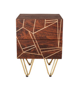 Reclaimed Wood 2 Drawer Side Table - Indian Hub