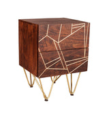 Reclaimed Wood 2 Drawer Side Table - Indian Hub