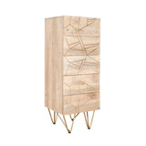 Reclaimed Wood 5 Drawer Narrow Chest - Indian Hub