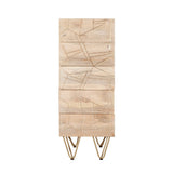Reclaimed Wood 5 Drawer Narrow Chest - Indian Hub
