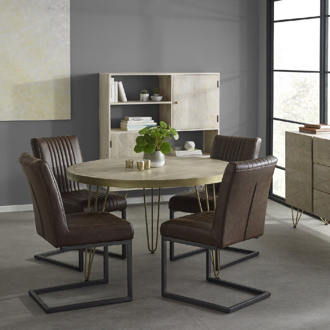 Reclaimed Wood Round Dining Table - Indian Hub